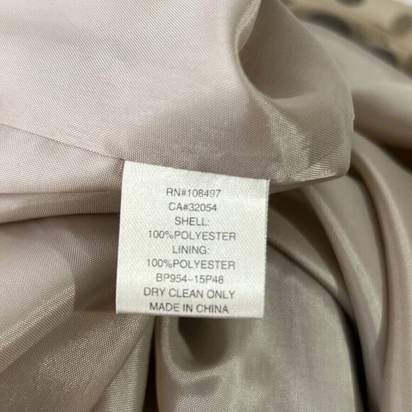 Burlapp Women's Polka Dot Beige and Black V-Neck Dress with Tulle Bow Detail 0 - Picture 7 of 11